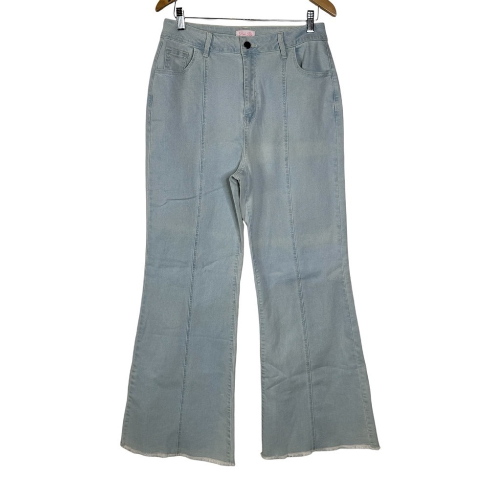 Pink‎ Lily Wide Leg Flare Light Wash Jeans Size 30